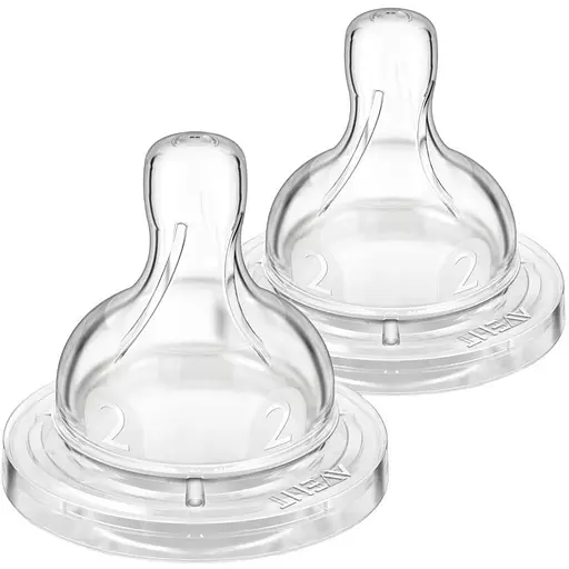 Уценка. Соска силиконовая Philips AVENT Анти-Колик, медленный поток, от 1 мес., 2 шт. (SCY762/02)