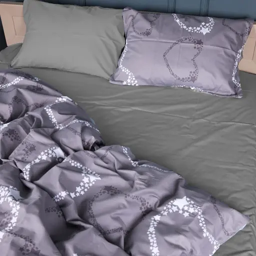 Простирадло MirSon Сатин 22-1389 Loving Hearts 220x240 см (2200010563436)