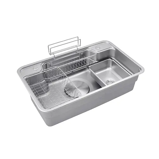 Кухонна мийка Kroner KRP Dekor - SET7848 (1.0 мм) CV033567, Нержавіюча сталь - фото 4