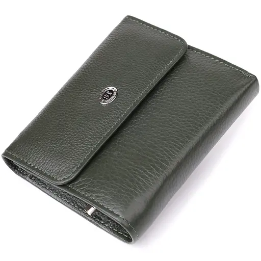 Жіночий гаманець середнього розміру з натуральної шкіри ST Leather 12х14х2 см acs0029649 - фото 1