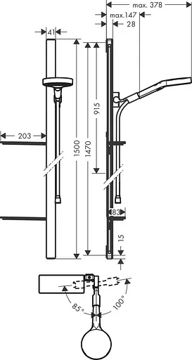 Душевой гарнитур Hansgrohe Rainfinity 130 3jet 27673000, Хром - фото 2