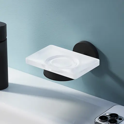 Мильниця Am.Pm X-Joy скляна настінна black A85A34222, Чорний матовий - фото 2