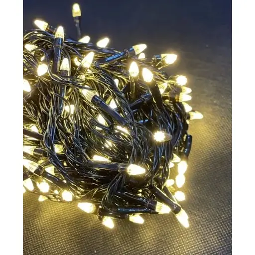 Новорічна LED гірлянда Конус 18 метрів 300 яскравих тепло биліх лампочок - фото 1