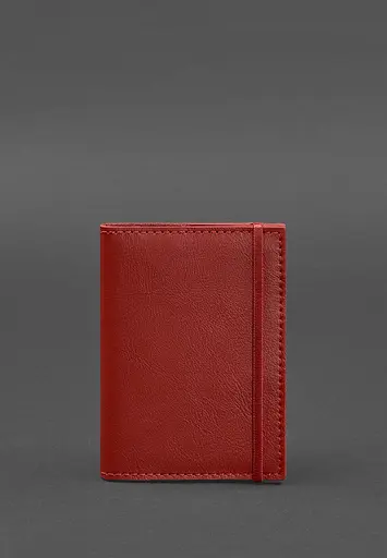 Шкіряна обкладинка для паспорта 1.0 червона краст - фото 2