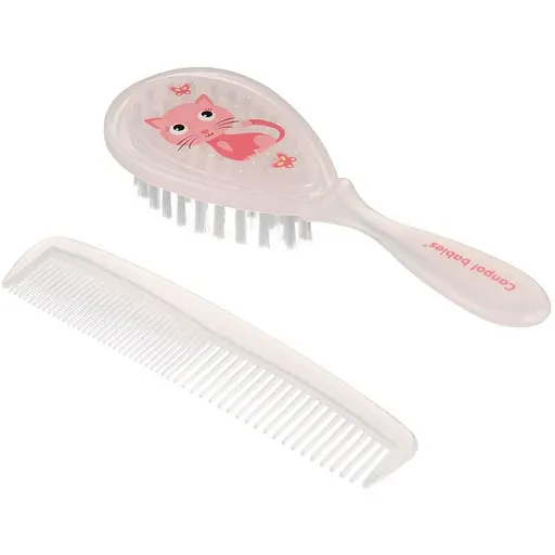 Щiтка для волосся тверда з гребінцем Canpol babies Cute Animals рожева (2/419_pin) - фото 2
