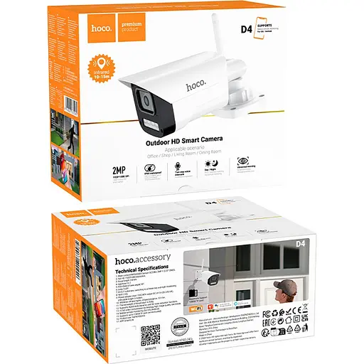 IP-камера для відеоспостереження Hoco D4 Outdoor [136869] - фото 7