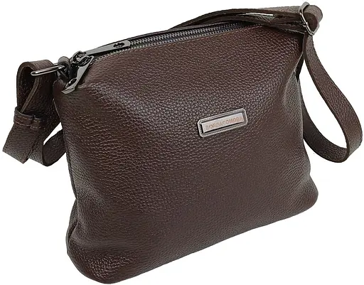 Женская наплечная кожаная сумка Borsacomoda темно-коричневая sum0028722 - фото 2