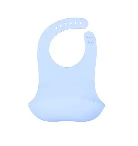 Силіконовий нагрудник слюнявчик 31х22 см, без бісфенолу А, Pastel Blue - фото 1