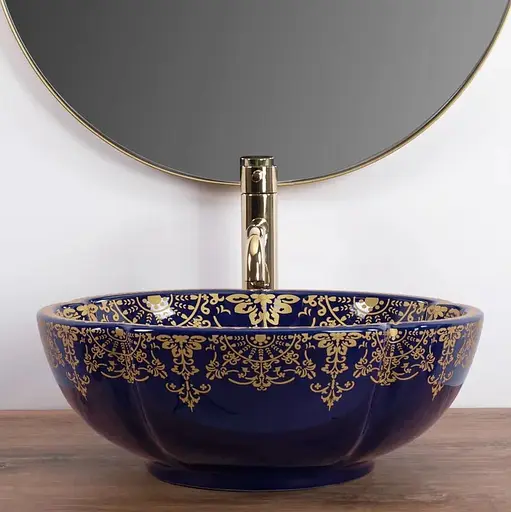 Умивальник Rea Marina blue накладний REA-U3300, Цветной - фото 4