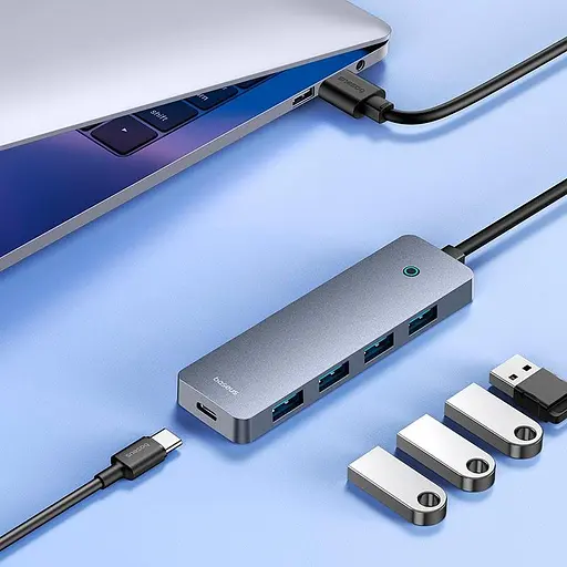 Hub адаптер Baseus UltraJoy Series 4-Port Hub Lite USB-A to USB 3.0 x 4 5 Gbps 15 cm - фото 3
