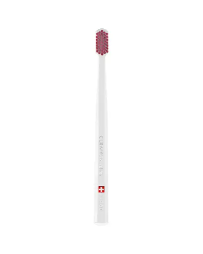 Зубная щетка Curaprox Velvet 12460 белая с бордовым - фото 2