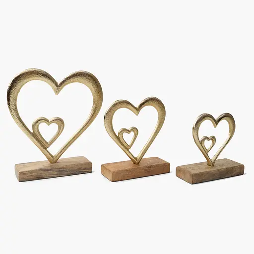 Декор алюмінієвий MBM HOME Серце на підставці золотий 135x50х135 мм (DH-ST-38 M GOLD) - фото 7