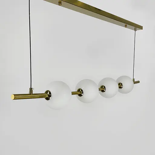 Удлиненная латунная люстра с 4-мя акриловыми шариками | Ст. 910A/4 AB | Line F - фото 4
