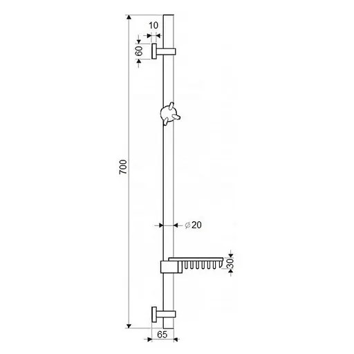 Штанга для душу Qtap 003 Хром - фото 2