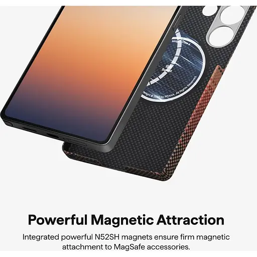 Оригинальный противоударный чехол Samsung Galaxy S25 Ultra Pitaka Tactile Woven Edge Case MagSafe (S938) Moonrise KS2502U - фото 8