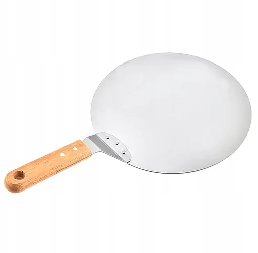 Лопатка для пиццы подставка Ø30.5 см из нержавеющей стали с деревянной ручкой, Kitchen Master 86534 - фото 1