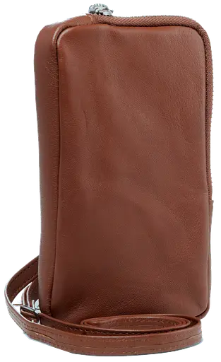 Невелика шкіряна сумка для телефону UP2 Fashion коричнева sum0028776 - фото 2