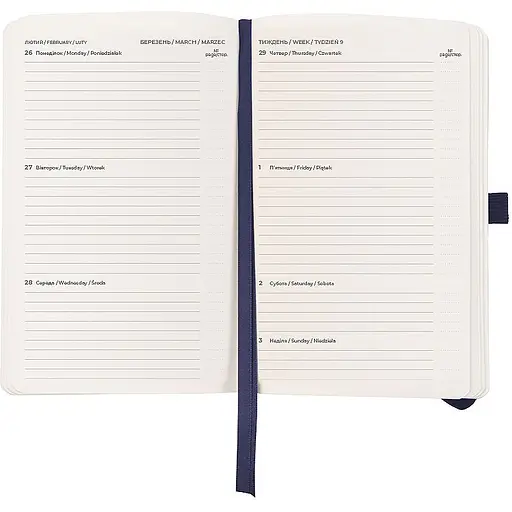Еженедельник Axent 2026 Partner Soft Skin 125 x 195 мм синий (8509-26-02-A) - фото 4