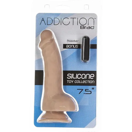Фалоімітатор Addiction - Brad 7.5 Dildo With Balls, Beige - фото 6