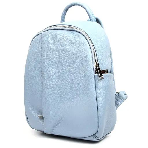 Кожаный женский рюкзак голубой VIRGINIA CONTI 23х30х10 см sum0028640 - фото 5