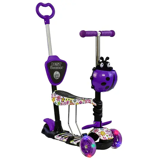 Самокат дитячий Best Scooter 59х15х29 см Фіолетово-білий 000231497