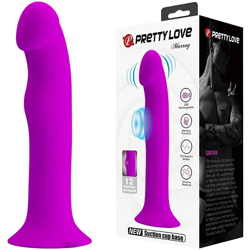 Фалоімітатор Pretty Love Murray Dildo with Vibration 19 см фіолетовий