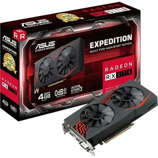 Видеокарта AMD Radeon RX 570 4GB Asus Expedition (EX-RX570-4G) Б/У - фото 1
