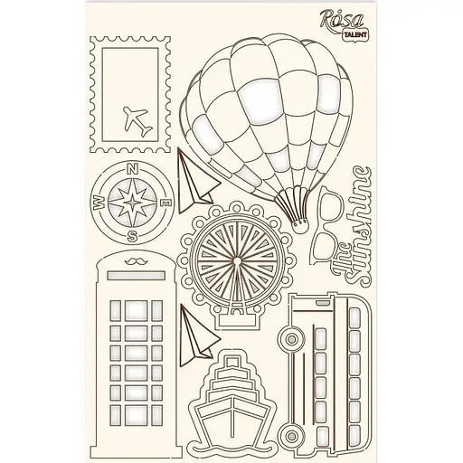 Чіпборд Rosa Talent Make your journey 4 білий картон 12,8х20 см  - фото 1