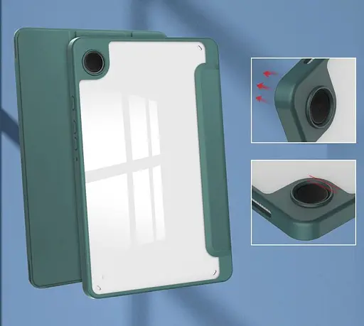 Чохол TPUCristal SlimTPU Spen holder Samsung Galaxy Tab A9 8.7 X110 X115 Темно-зелений - фото 8