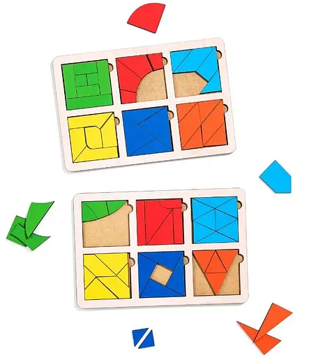 Пазли-вкладки дерев'яні Квадрати Нікітина - 3 рівень Ubee ПСД207