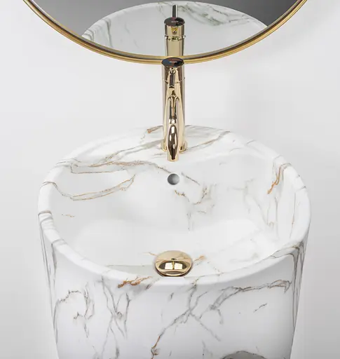 Умивальник Rea Anya lava matt напольний REA-U5803, Мармур - фото 2