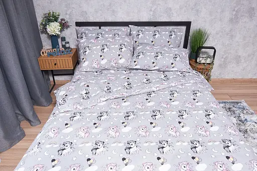 Комплект постельного белья Moon&Star Бязь Gold Люкс Unicorn King Size 220x240 наволочки 4х70х70 - фото 3