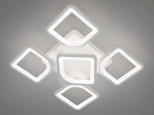 LED люстра на стелю з пультом, диммером, підсвічуванням, 85W, біла - фото 4
