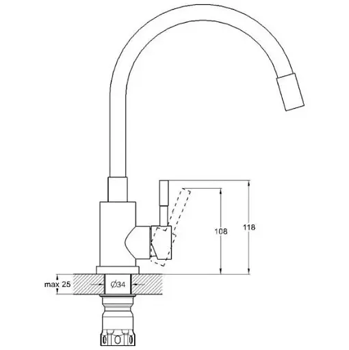 Смеситель для кухни Solone EZA4-F090GY гибкий силиконовый излив Серый 30412 - фото 2