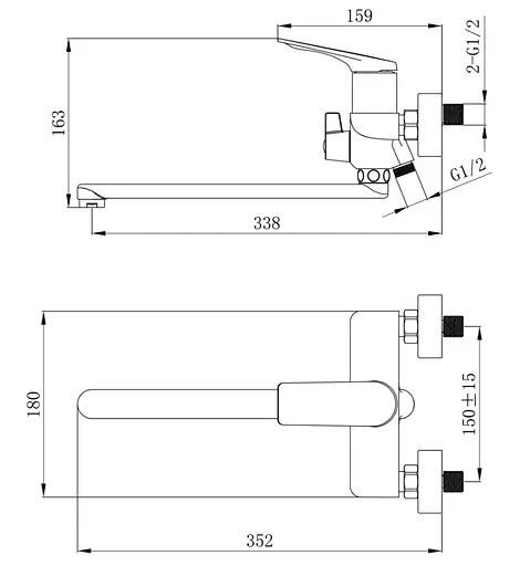 Смеситель для ванны Qtap Vlasta New QTVLA260CRM45644 - фото 6
