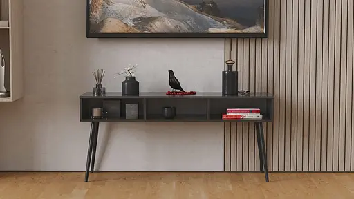 Тумба під телевізор Кентуккі Ferrum-decor 45x139x38 Чорний метал ДСП Сосна Кембра 16 мм (FRD-106728) - фото 6