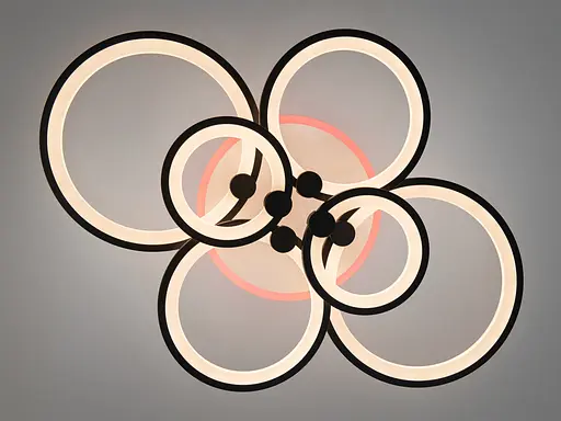 Світлодіодна люстра смарт світильник з пультом, дімером, 135W, чорний - фото 2