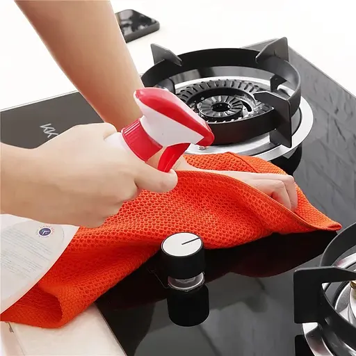 Набір кухонних рушників зі 100% бавовни - Вафельні серветки для кухні 34*34 см 6 шт Червоний - фото 6