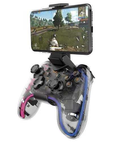 Геймпад Havit G180BT RGB беспроводной Bluetooth 5.0 вибрация 800 mAh крепление для телефона Transparent - фото 2