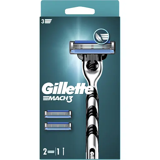 Станок для гоління Gillette Mach3 з 2 змінними картриджами чоловічий - фото 2
