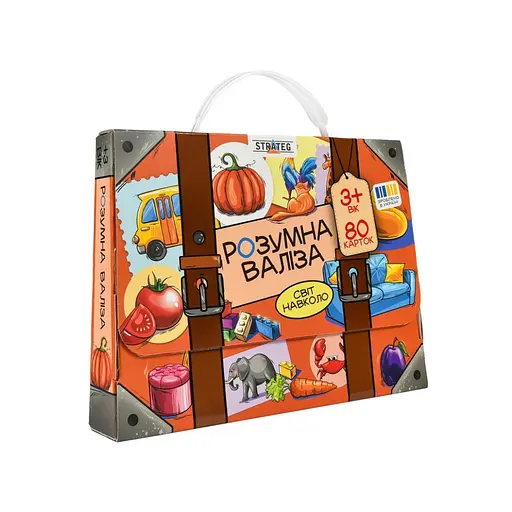 Настольная игра "Умный чемодан. Мир вокруг" Strateg 30984, 80 различных карточек - фото 1