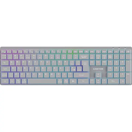 Клавіатура Canyon HKB-W11 UK/US RGB Dual Mode Wireless Grey (CNS-HBTK11G) - фото 1