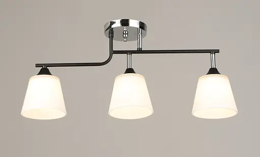 Люстра стельова на 3 плафони VALESO K2311/3, чорний/хром