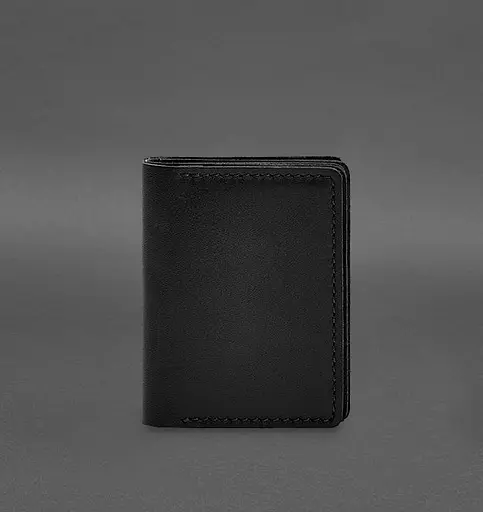 Кожаная обложка для водительского удостоверения, ID и пластиковых карт 2.1 черная - фото 1