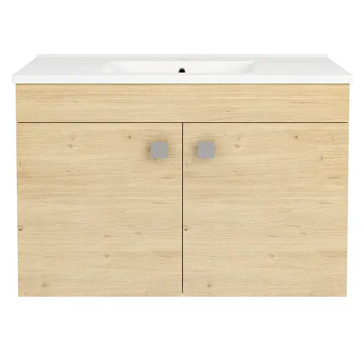 Тумба підвісна RJ Atlas із умивальником RJ Jenor RZJ815 80 см дуб RJFU005-12OK - фото 2