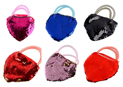 Набір дитячих сумочок Серце, 12 шт., на блискавці, 14x14 см, CEL-338