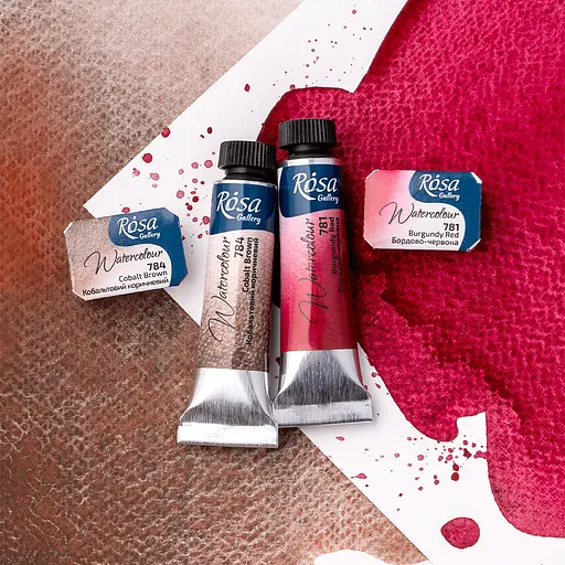 Фарба акварельна Бордово-червона (781) туба 10 мл Rosa Gallery [CD] - фото 2