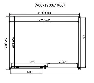 Душова кабіна Dusel EF-185BP + EF181BP Black Matt Paint 1200x800x1900 518582, Чорний матовий, Універсальна, прозорий, 120x80 - фото 2