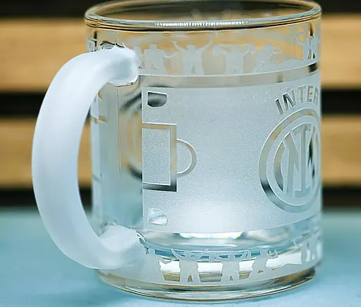 Скляна чашка 320 мл ФК Internazionale Milano Інтер  з гравіюванням подарунок для фаната  футбольна кружка - фото 2