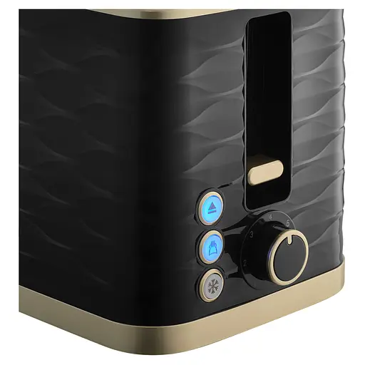 Тостер Sencor 930 Вт подогрев размораживание подсветка пластик черно-золотой - фото 3